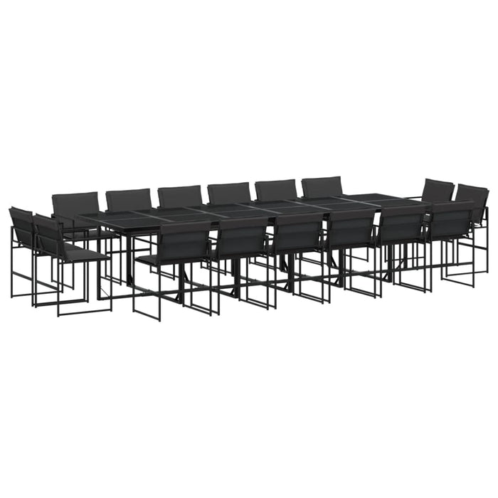 Set mobilier de grădină, 17 piese, cu perne, negru, textilenă - WALTI WALTI