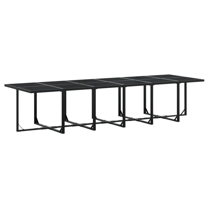 Set mobilier de grădină, 17 piese, cu perne, negru, textilenă - WALTI WALTI