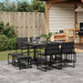 Set mobilier de grădină, 9 piese, cu perne, negru, textilenă - WALTI WALTI