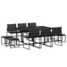 Set mobilier de grădină, 11 piese, cu perne, negru, textilenă - WALTI WALTI