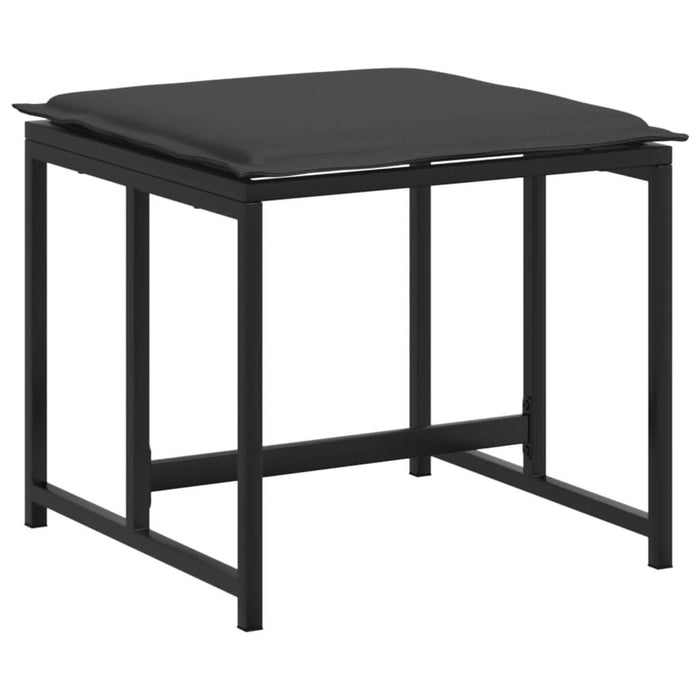 Set mobilier de grădină, 11 piese, cu perne, negru, textilenă - WALTI WALTI