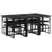 Set mobilier de grădină, 11 piese, cu perne, negru, textilenă - WALTI WALTI