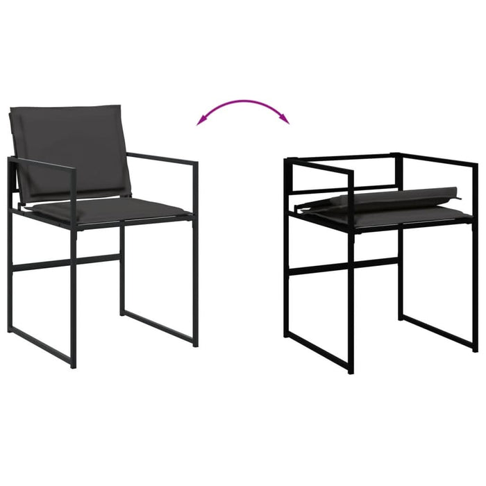 Set mobilier de grădină, 11 piese, cu perne, negru, textilenă - WALTI WALTI