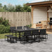 Set mobilier de grădină, 11 piese, cu perne, negru, textilenă - WALTI WALTI