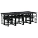 Set mobilier de grădină, 13 piese, cu perne, negru, textilenă - WALTI WALTI