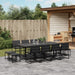 Set mobilier de grădină, 13 piese, cu perne, negru, textilenă - WALTI WALTI