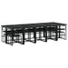Set mobilier de grădină, 15 piese, cu perne, negru, textilenă - WALTI WALTI