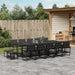 Set mobilier de grădină, 15 piese, cu perne, negru, textilenă - WALTI WALTI