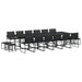 Set mobilier de grădină, 17 piese, cu perne, negru, textilenă - WALTI WALTI