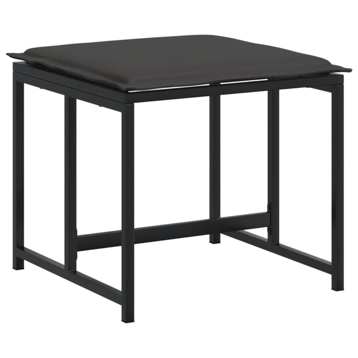 Set mobilier de grădină, 17 piese, cu perne, negru, textilenă - WALTI WALTI