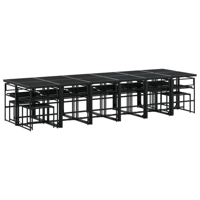 Set mobilier de grădină, 17 piese, cu perne, negru, textilenă - WALTI WALTI