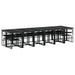 Set mobilier de grădină, 17 piese, cu perne, negru, textilenă - WALTI WALTI