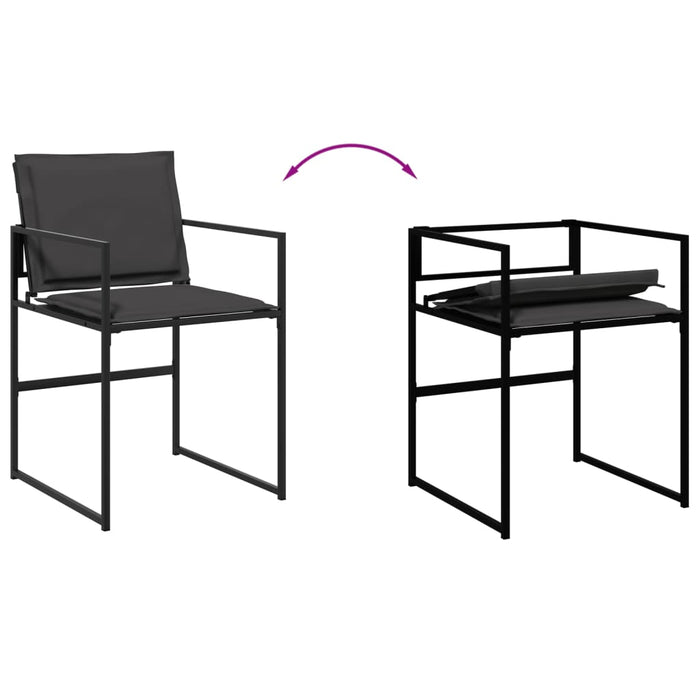 Set mobilier de grădină, 17 piese, cu perne, negru, textilenă - WALTI WALTI