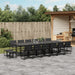 Set mobilier de grădină, 17 piese, cu perne, negru, textilenă - WALTI WALTI
