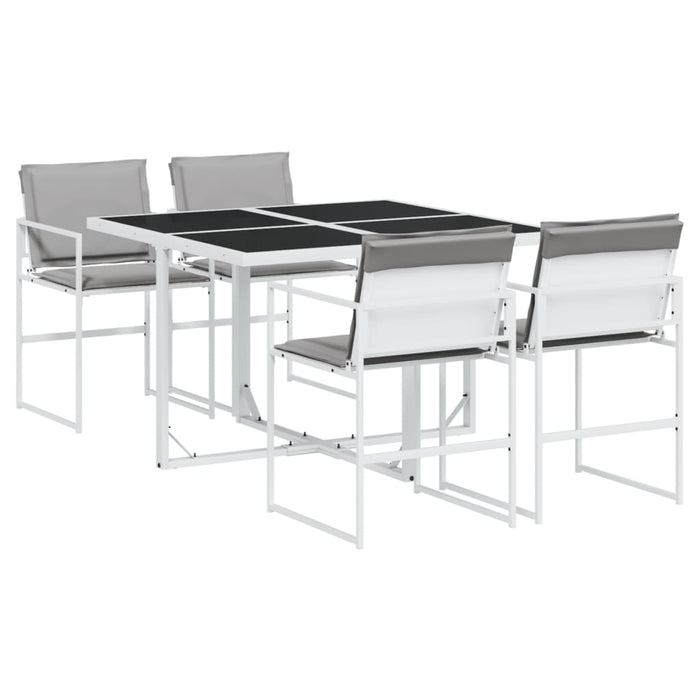 Set mobilier de grădină, 5 piese, cu perne, alb, textilenă - WALTI WALTI