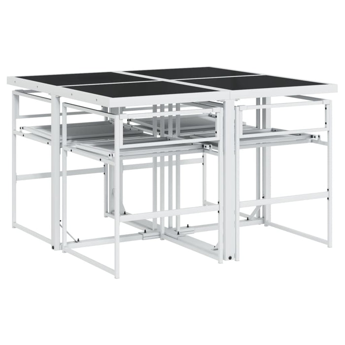 Set mobilier de grădină, 5 piese, cu perne, alb, textilenă - WALTI WALTI
