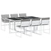 Set mobilier de grădină, 7 piese, cu perne, alb, textilenă - WALTI WALTI