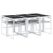 Set mobilier de grădină, 7 piese, cu perne, alb, textilenă - WALTI WALTI
