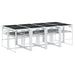 Set mobilier de grădină, 9 piese, cu perne, alb, textilenă - WALTI WALTI