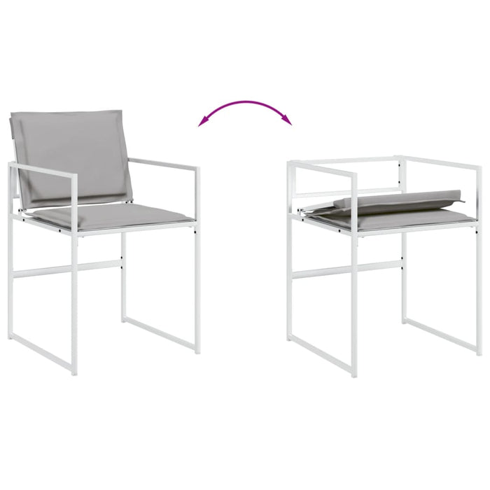 Set mobilier de grădină, 9 piese, cu perne, alb, textilenă - WALTI WALTI