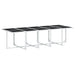 Set mobilier de grădină, 11 piese, cu perne, alb, textilenă - WALTI WALTI