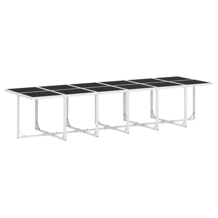 Set mobilier de grădină, 13 piese, cu perne, alb, textilenă - WALTI WALTI