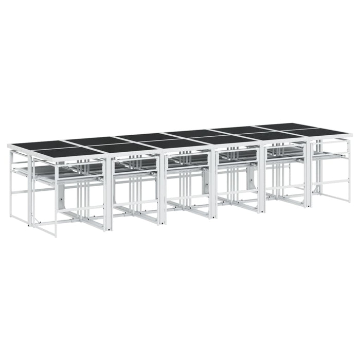 Set mobilier de grădină, 13 piese, cu perne, alb, textilenă - WALTI WALTI