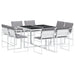 Set mobilier de grădină, 9 piese, cu perne, alb, textilenă - WALTI WALTI