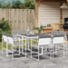 Set mobilier de grădină, 9 piese, cu perne, alb, textilenă - WALTI WALTI