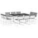 Set mobilier de grădină, 11 piese, cu perne, alb, textilenă - WALTI WALTI