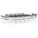 Set mobilier de grădină, 15 piese, cu perne, alb, textilenă - WALTI WALTI