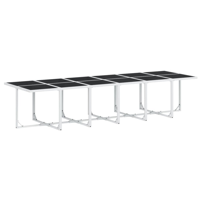 Set mobilier de grădină, 17 piese, cu perne, alb, textilenă - WALTI WALTI