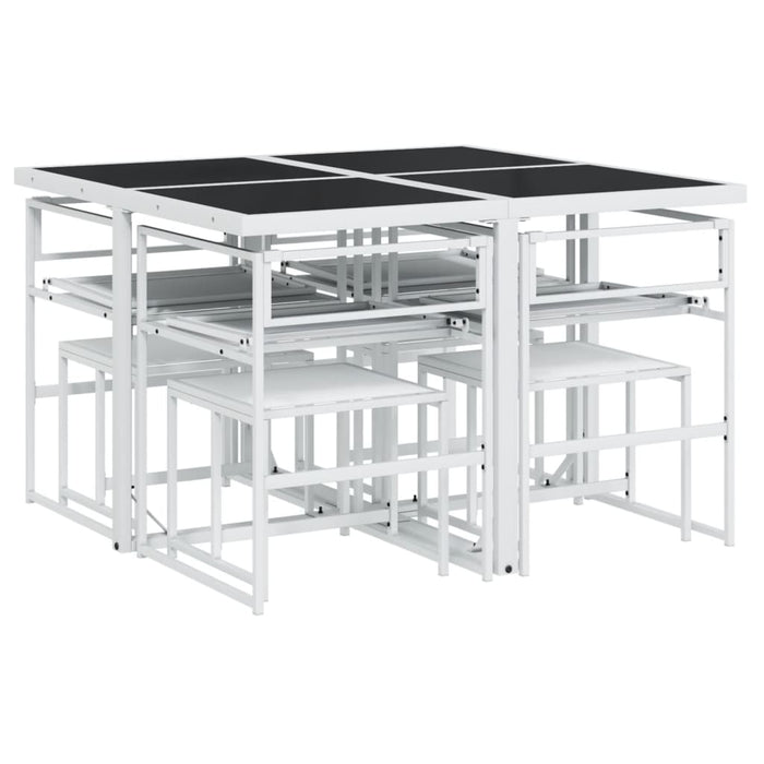 Set mobilier de grădină, 9 piese, cu perne, alb, textilenă - WALTI WALTI