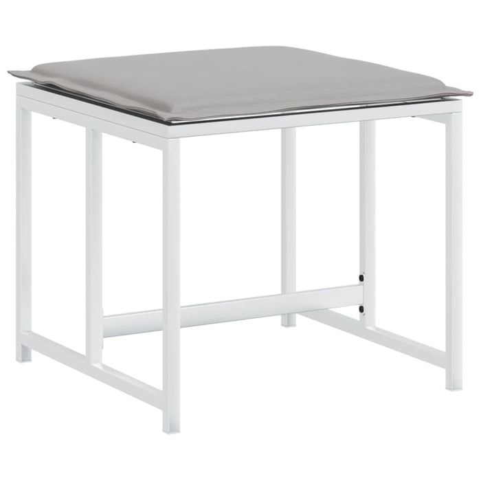 Set mobilier de grădină, 11 piese, cu perne, alb, textilenă - WALTI WALTI