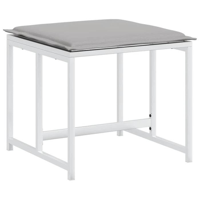 Set mobilier de grădină, 15 piese, cu perne, alb, textilenă - WALTI WALTI