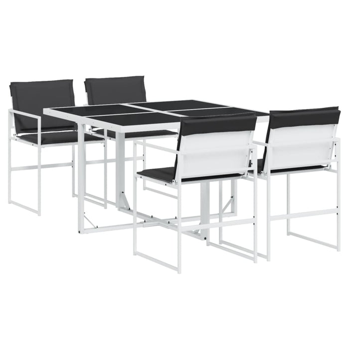 Set mobilier de grădină, 5 piese, cu perne, alb, textilenă - WALTI WALTI