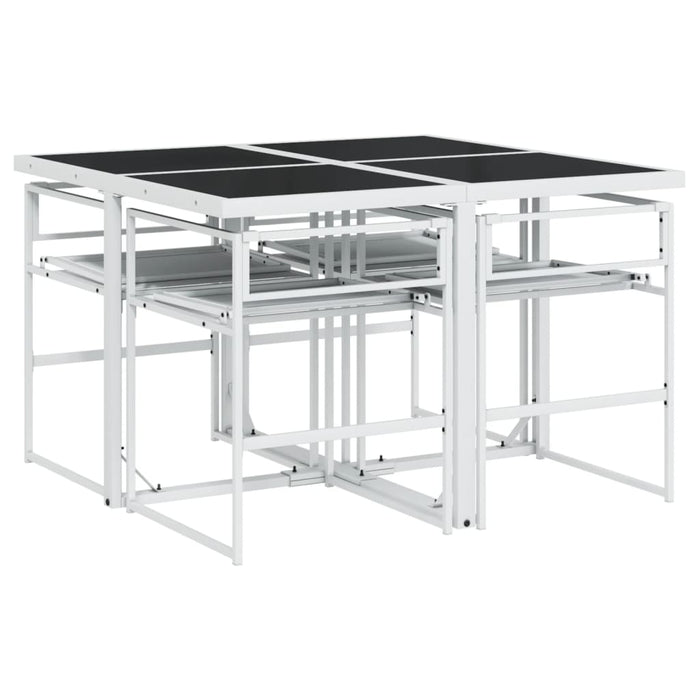 Set mobilier de grădină, 5 piese, cu perne, alb, textilenă - WALTI WALTI