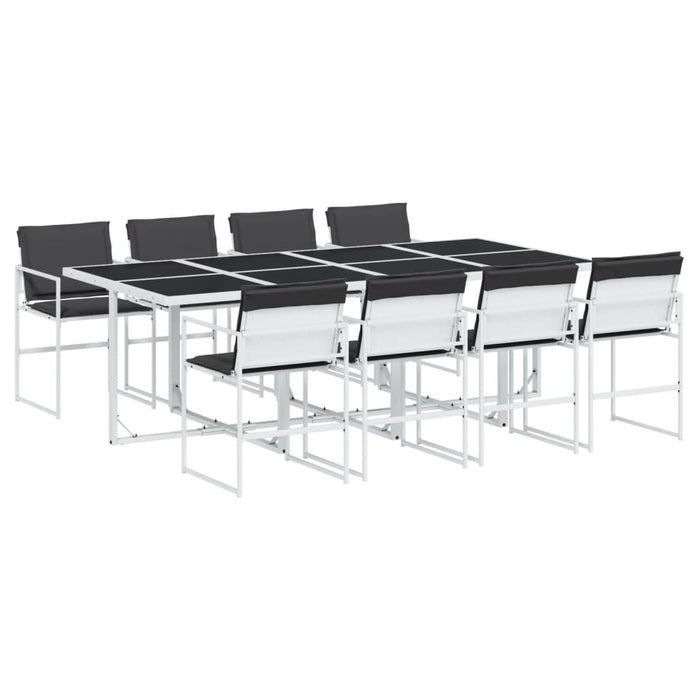 Set mobilier de grădină, 9 piese, cu perne, alb, textilenă - WALTI WALTI