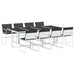 Set mobilier de grădină, 9 piese, cu perne, alb, textilenă - WALTI WALTI