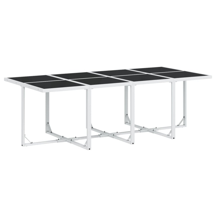 Set mobilier de grădină, 9 piese, cu perne, alb, textilenă - WALTI WALTI