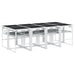 Set mobilier de grădină, 9 piese, cu perne, alb, textilenă - WALTI WALTI