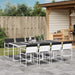 Set mobilier de grădină, 9 piese, cu perne, alb, textilenă - WALTI WALTI