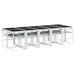 Set mobilier de grădină, 11 piese, cu perne, alb, textilenă - WALTI WALTI