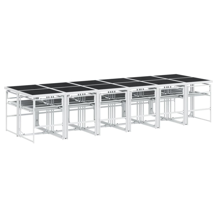 Set mobilier de grădină, 13 piese, cu perne, alb, textilenă - WALTI WALTI