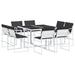 Set mobilier de grădină, 9 piese, cu perne, alb, textilenă - WALTI WALTI