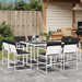 Set mobilier de grădină, 9 piese, cu perne, alb, textilenă - WALTI WALTI