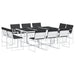 Set mobilier de grădină, 11 piese, cu perne, alb, textilenă - WALTI WALTI