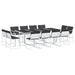 Set mobilier de grădină, 13 piese, cu perne, alb, textilenă - WALTI WALTI