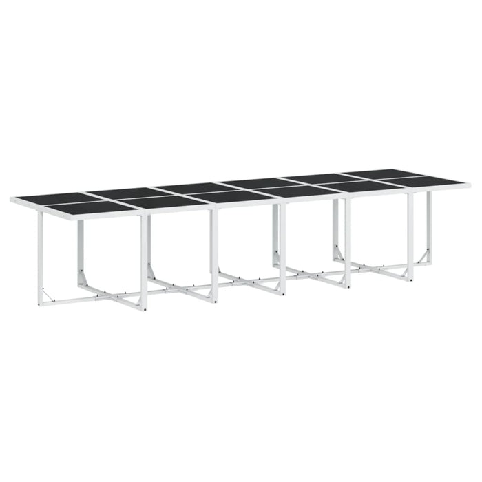 Set mobilier de grădină, 17 piese, cu perne, alb, textilenă - WALTI WALTI
