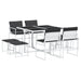 Set mobilier de grădină, 9 piese, cu perne, alb, textilenă - WALTI WALTI